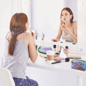 Custom Toiletries Travel Women Portable Holographic Tpu PVC Waterproof <b>Rainbow</b>-Colored Summer Cosmetic Bag - Product Image 2