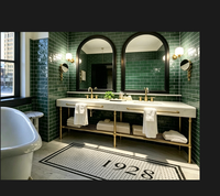 Grandes pieds de meuble en laiton, cadre personnalisé, structure métallique de dessus en marbre pour lavabo avec plaque de couverture en marbre