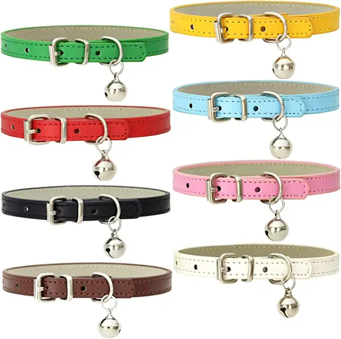 Cheap Price Pet Collar With Small Bell Personalized Pet Cat Dog Collar Accessories Collar Leather