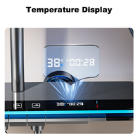 Ensemble de douche à effet pluie noir intelligent avec affichage numérique de la température LED et double sortie haute pression