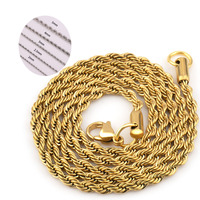 Collier en acier inoxydable plaqué or 18 carats de haute qualité, chaîne serpent classique pour homme, 2 mm, 3 mm, 4 mm, 5 mm, pour les fêtes