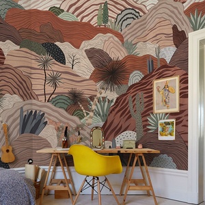 <span class=keywords><strong>Papier</strong></span> <span class=keywords><strong>peint</strong></span> personnalisé moderne de <span class=keywords><strong>Style</strong></span> nordique pour chambre d'enfants Illustration de forêt de <span class=keywords><strong>montagne</strong></span> étanche antistatique pour salon - Product Image 1