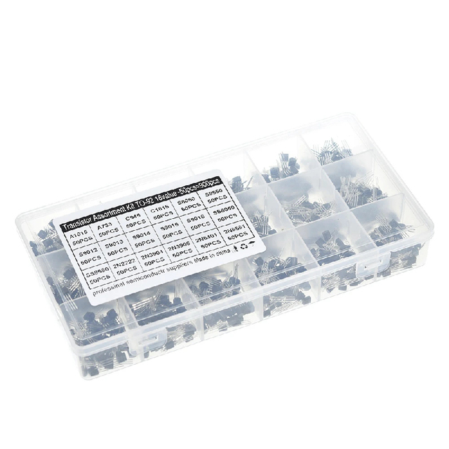 900pcs/box 18values To-92 Transistor Assortment Kit A1015 2n2222 C1815 S8050 2n3904 2n3906 S9012 Npn/pnp Transistors Set Pack