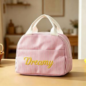 Bolsa Térmica para Almuerzo Personalizada con Nombre Bordado, de Pana, Gran Capacidad, Duradera, Portátil y Reutilizable para Niños - Product Image 2