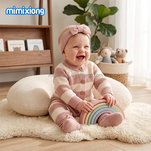 Conjunto de Mameluco y Zapatos a Rayas <span class=keywords><strong>para</strong></span> Bebé Mimixiong, 3 Piezas, Algodón, Caja de Regalo Clásica, Ropa de Punto Suave <span class=keywords><strong>para</strong></span> Recién Nacidos, Niño o Niña - Product Image 5