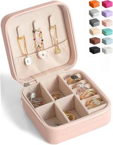 Estuche de Viaje Pequeño para Joyas al por Mayor, Organizador de Joyas con Logotipo Personalizado, Caja para Anillos, Collares y Pendientes, Exhibidor de Almacenamiento de Cuero PU y Terciopelo - Product Image 1