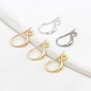 Ganchos para las orejas en forma de U de cobre chapado en oro de 8K, forma de gota para la fabricación de pendientes SX0218 - Product Image 3