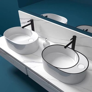 <strong>Big</strong> New Arrival Art Table <strong>Basin</strong> Ceramic Oval Shape Wash <strong>Basin</strong> Including Console Concealed Launching Countertop Sink - Product Image 1