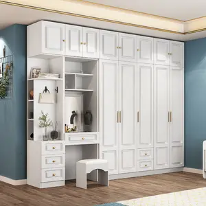 China Manufacturer Direct Selling High Quality Bedroom Furniture Clothes Storage Solid Wood Wardrobe Bedroom