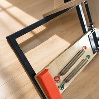 Chaise de Pilates réglable et portable en bois de chêne, type Reformer/Wunda, avec poignées, pour la maison, la salle de sport et le studio