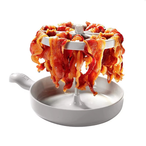 Microwave Bacon Cooker-Eco-Friendly Reduces Fat 40%-Crisper Healthier Quicker Bacon Every Time-Easily Meal Prep <b>Kitchen</b> - Product Image 1