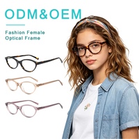 Lunettes en acétate personnalisées pour femmes, fabrication en usine, style populaire de haute qualité, monture optique classique œil de chat, ODM OEM