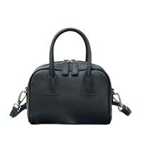 Sac bandoulière mini bowling en cuir pleine fleur de qualité supérieure, nouvelle tendance 2026, personnalisable ODM/OEM, avec fermeture éclair, sac à main de niche