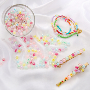 Colorful Acrylic <b>Beaded</b> Hair Clip Round For Jewelry Making Summer 2024 Yiwu Origin - Product Image 2
