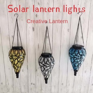 Guirnalda de luces LED con forma de lágrima para jardín, farol colgante para exteriores con energía Solar, lámpara Solar colgante LED - Product Image 4