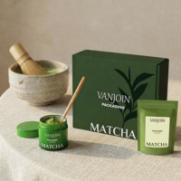 Boîte de conservation alimentaire en fer blanc imprimée sur mesure 30g 50g 80g 100g pour poudre de matcha et de café avec ensemble d'emballage cadeau en sachet stand-up