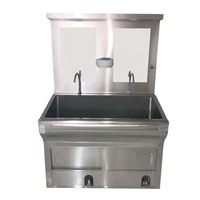 Salle d'opération Lavabo à main Lavabo à commande alimentaire/Acier inoxydable Capteur Lavabo à main Lavabo à récurer