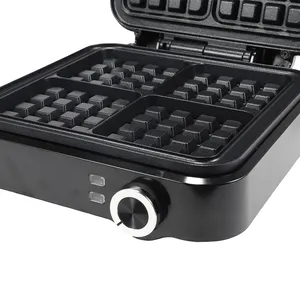1400W Electric Egg Waffle 4 Slices Square Non-Stick Waffle Machine for Restaurant Use Commercial Belgian Waffle Maker