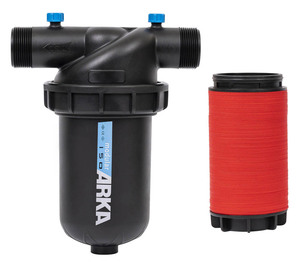 Filtro a disco a Y in plastica <span class=keywords><strong>ARKA</strong></span> F50TS da 1-1/4 pollici, 120 mesh, nero e rosso per irrigazione a goccia e annaffiatura - Product Image 1