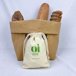 100% Organic Cotton <b>Drawstring</b> Bag Natural Color Fashion Dust <b>Pouch</b> Bag - Product Image 3