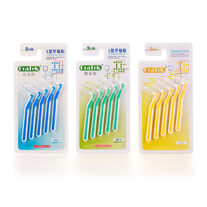 5 pièces brosse interdentaire en forme de L brosse à dents à manche incurvé fil dentaire pour les dents - Product Image 6