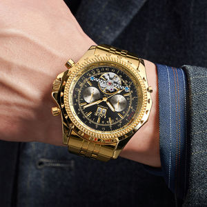 Reloj Mecánico Automático para Hombre con Logotipo Personalizado, Dorado Blanco, 5ATM Resistente al Agua, Movimiento Automático, Esfera de Cristal - Product Image 6