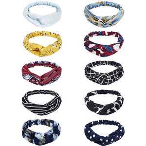Cinta para la cabeza con estampado Floral para mujer, bandana con estampado de <span class=keywords><strong>rayas</strong></span> y puntos, diademas bohemias, diadema cruzada trenzada para la cabeza, <span class=keywords><strong>Bandeau</strong></span> - Product Image 6