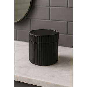 Minimalist <b>Bathroom</b> Organizer Set 3 Piece Plastic Circular <b>Countertop</b> <b>Storage</b> For Hair Clips Cotton Swabs Makeup - Product Image 3