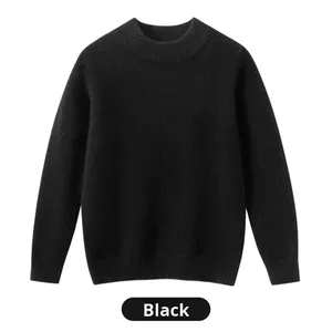 Jersey <span class=keywords><strong>de</strong></span> <span class=keywords><strong>lana</strong></span> 100% <span class=keywords><strong>para</strong></span> bebés y niños, suéter <span class=keywords><strong>de</strong></span> invierno <span class=keywords><strong>para</strong></span> niños y niñas, <span class=keywords><strong>Cuello</strong></span> medio alto, antibolitas, manga completa, Color sólido - Product Image 4
