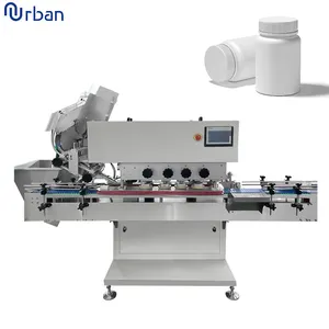 High Speed Automatic Bottle Sealing Capping Machine With Rising Feeder Plastic Glass Round Bottle Capping Machine