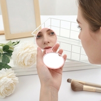 Logo personnalisé simple face mini miroir portable à main en plastique pour le maquillage nouveau modèle de publicité cadeaux promotionnels invités