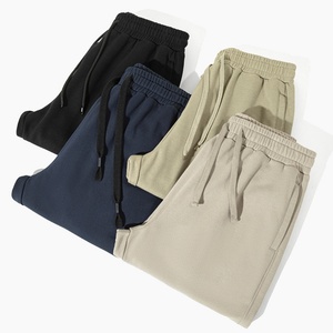 Pantalones Deportivos de Cintura Alta para Hombre, Estilo Urbano, Color Sólido, Felpa, Sueltos, Casuales, 85% Algodón, 15% Poliéster, 380 g/m², Ecológicos - Product Image 4