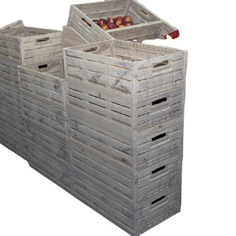 Logística reciclable de frutas y verduras de plástico plegable de caja plegable