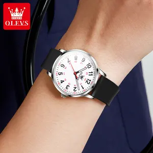 OLEVS 9953 Silicone Fancy Color Quartz Movement Watch Rubber Nurse Breast Band Watch