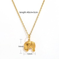Collar de Acero Inoxidable con Cruz de Ángel y Elefante Ovalada Irregular Geométrica con Baño PVD de Alta Gama, Joyería Minimalista y Moderna