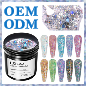 1kg Venta al por mayor Sparkle <span class=keywords><strong>Gel</strong></span> acrílico <span class=keywords><strong>Precio</strong></span> de fábrica Oem/ODM 28 colores Poly Nail <span class=keywords><strong>Gel</strong></span> - Product Image 4
