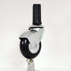 Roue de meuble <span class=keywords><strong>en</strong></span> caoutchouc thermoplastique souple à tige filetée de 75 mm, 80 Shore A, avec bande de roulement ronde, pour équipement médical - Product Image 3