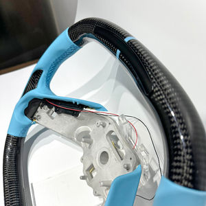 Volante in Fibra di Carbonio <span class=keywords><strong>Nera</strong></span> con Pelle Liscia Personalizzabile per Chevrolet <span class=keywords><strong>Corvette</strong></span> C8 C7 C6 - Product Image 5