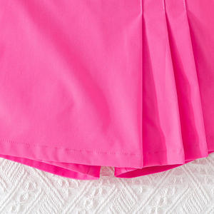 Groothandel Meisjes Chic Roze Pakje met 3D strikversiering en nauwsluitend rokje met bretels Meisjes Kledingset 2-8 jaar - Product Image 4