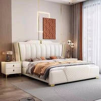 Offres Spéciales : Ensemble de Meubles de Chambre Luxe Moderne avec Lit Rembourré, Cadre en Bois, Tailles Queen et King, Lits Confortables en Similicuir