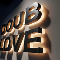 Lettres en relief personnalisées rétroéclairées par LED, logo en métal 3D, signalétique commerciale découpée au laser pour les magasins, les réceptions, les murs, fabrication OEM