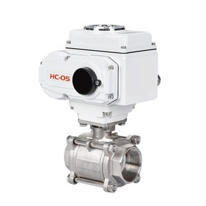 Vanne à boisseau électrique HC-05 DN15 à DN100 filetée en acier inoxydable 304 pour usage industriel et domestique - Product Image 1