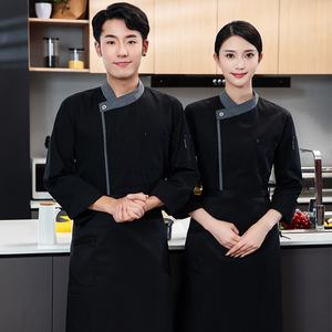 Uniforme de Chef Premium Unisex de Manga Larga, Estilo Otoño Invierno, Ajustable, para Cocina, <span class=keywords><strong>Restaurante</strong></span>, Comedor, Bar de Hot Pot - Product Image 4