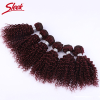 Extensions de cheveux humains brésiliens bouclés crépus 6 pièces 99J Jerry Curly pour femme, 100% cheveux Remy, tissage à double trame