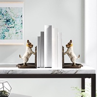 Serre-livres pour chien en fonte robuste décoratif pour la maison décoration de la maison en métal antique pour organisateur d'étagère de livre de bureau de bureau