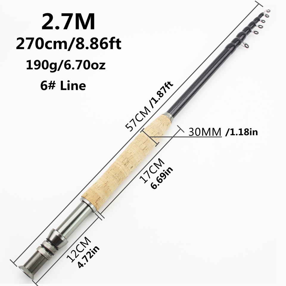 Canne télescopique Tenkara Combo 10'8 / 11'1 / 12'9 Pêche
