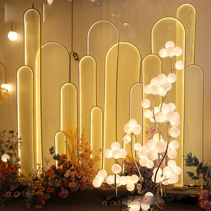 אובייקטים דקורטיביים עיצוב מלאכותי שלב רקע של עלה זהב לחתונה גן - Product Image 4