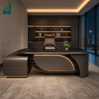 Meja Kantor Bentuk L Mewah Modern Berteknologi Tinggi dengan Rangka Kayu Tahan Lama, Laci Arsip, Ideal untuk Kantor CEO & Penggunaan di Rumah