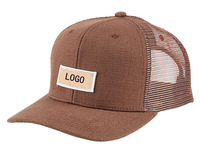 Chapeaux de casquettes de camionneur en maille unisexe à la mode 6 panneaux avec logo de patch tissé personnalisé