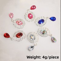 Nuevos accesorios DIY, hebilla de diamante decorativa, colgante de gota de agua dorada, placa de flor, broche, placa, tapas de cuentas de cristal, accesorios para el cabello